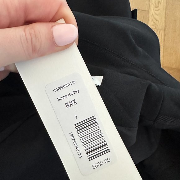 Veronica Beard Scuba Hadley Moto Jacket Sz 2 Black Wrinkle-resistant Stretch - Picture 5 of 10